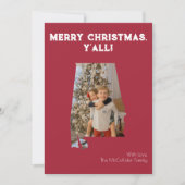 Vrolijk Kerstfeest Y'all Crimson Alabama State Fot Feestdagenkaart (Voorkant)