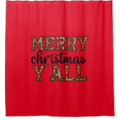 Vrolijk kerstfeest Y'all Douchegordijn (Voorkant)