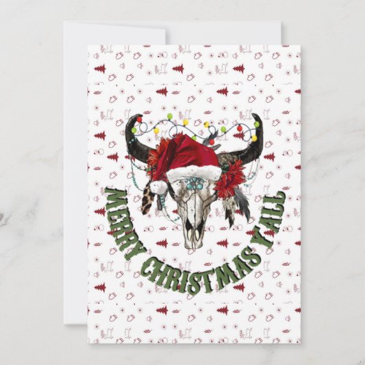 Vrolijk kerstfeest Y'all Feestdagenkaart (Voorkant)