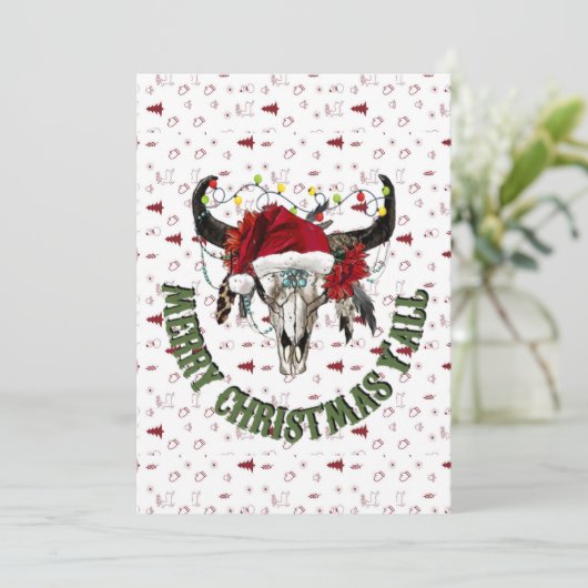 Vrolijk kerstfeest Y'all Feestdagenkaart (Staand voorkant)