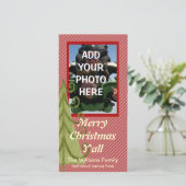Vrolijk Kerstfeest Y'all Fotokaart Feestdagenkaart (Staand voorkant)