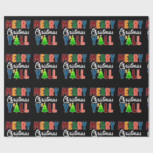Vrolijk kerstfeest Y'all Funny Xmas Mannen Vrouwen Cadeaupapier (Vlak)