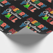 Vrolijk kerstfeest Y'all Funny Xmas Mannen Vrouwen Cadeaupapier (Hoek)