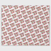 Vrolijk kerstfeest Y'All Glitter Red Green Pattern Cadeaupapier (Vlak)
