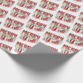 Vrolijk kerstfeest Y'All Glitter Red Green Pattern Cadeaupapier (Hoek)