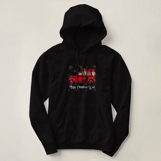 Vrolijk kerstfeest Y'all Gnomen Santa Retro Red Tr Hoodie (Design voorkant)