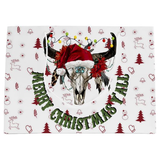 Vrolijk kerstfeest Y'all Groot Cadeauzakje (Voorkant)