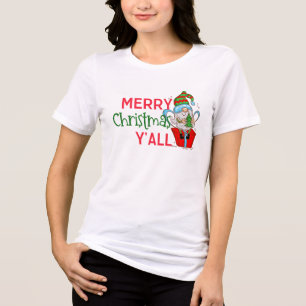Vrolijk Kerstfeest Y'all, Hilarische Gnome Xmas Sh Tri-Blend Shirt