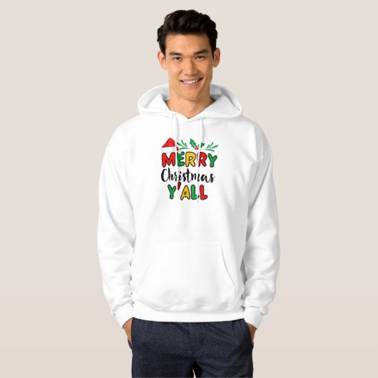 Vrolijk kerstfeest Y'all Hoodie (Voorkant volledig)