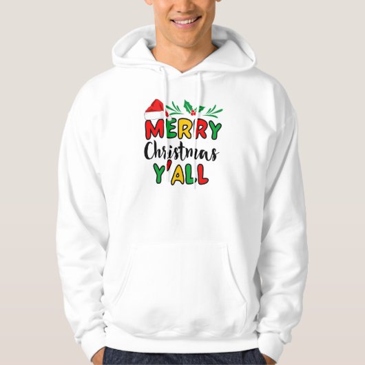 Vrolijk kerstfeest Y'all Hoodie (Voorkant)