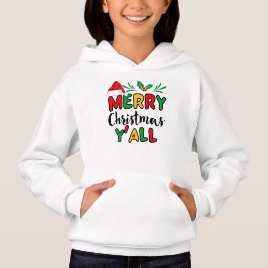 Vrolijk kerstfeest Y'all Hoodie (Voorkant)