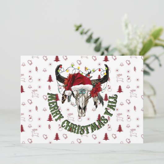 Vrolijk kerstfeest Y'all Kaart (Staand voorkant)