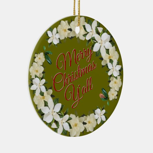 Vrolijk kerstfeest Y'all Keramisch Ornament (Rechts)