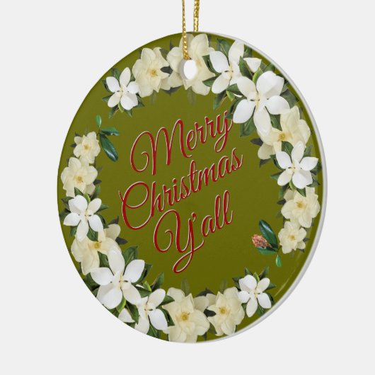 Vrolijk kerstfeest Y'all Keramisch Ornament (Links)