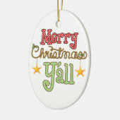 Vrolijk kerstfeest Y'all Keramisch Ornament (Links)
