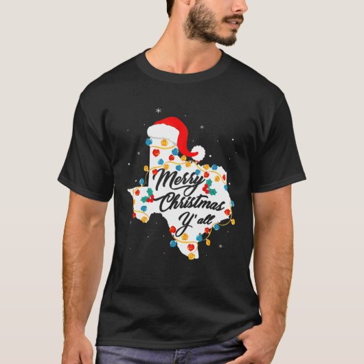 Vrolijk kerstfeest Y'all kerstfeest Merry Christus T-shirt (Voorkant)