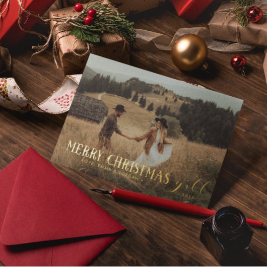 Vrolijk kerstfeest Y'All | kerstfeestfoto Folie Feestdagenkaart