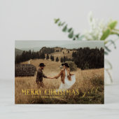 Vrolijk kerstfeest Y'All | kerstfeestfoto Folie Feestdagenkaart (Staand Voorkant)