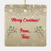 Vrolijk kerstfeest Y'all kerstversiering Keramisch Ornament (Achterkant)