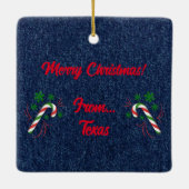 Vrolijk kerstfeest Y'all kerstversiering Keramisch Ornament (Achterkant)