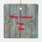 Vrolijk kerstfeest Y'all kerstversiering Keramisch Ornament (Achterkant)