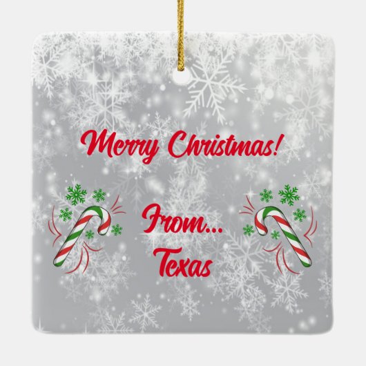 Vrolijk kerstfeest Y'all kerstversiering Keramisch Ornament (Achterkant)