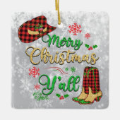 Vrolijk kerstfeest Y'all kerstversiering Keramisch Ornament (Voorkant)