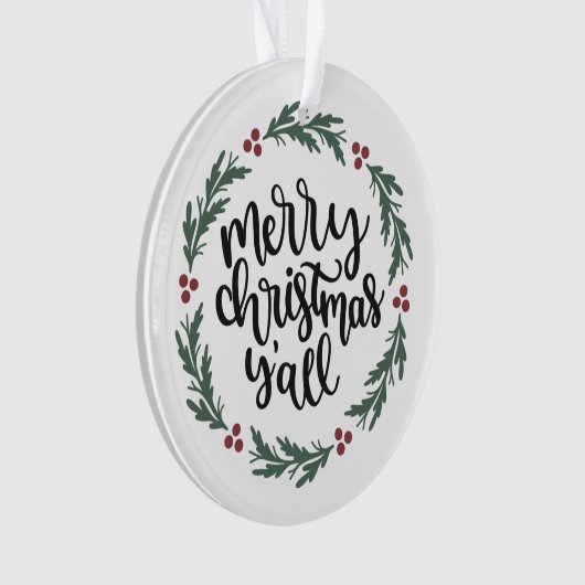 Vrolijk kerstfeest Y'all kerstversiering Ornament (voorkant)