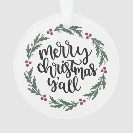 Vrolijk kerstfeest Y'all kerstversiering Ornament (achterkant)