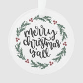 Vrolijk kerstfeest Y'all kerstversiering Ornament (voorkant)