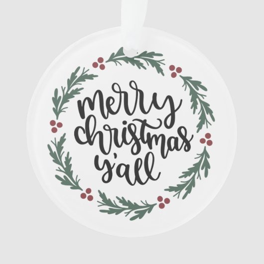 Vrolijk kerstfeest Y'all kerstversiering Ornament (voorkant)