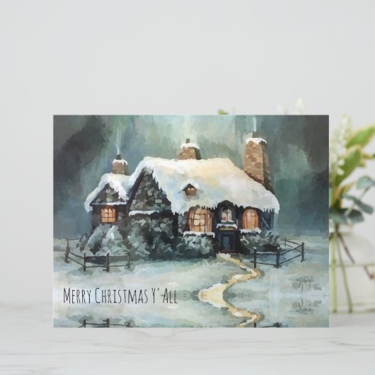 Vrolijk kerstfeest Y'All Marvelous Winter Night (Staand voorkant)