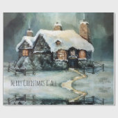 Vrolijk kerstfeest Y'All Marvelous Winter Night Cadeaupapier (Vlak)