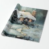 Vrolijk kerstfeest Y'All Marvelous Winter Night Cadeaupapier (Uitgerold)