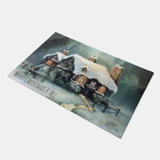 Vrolijk kerstfeest Y'All Marvelous Winter Night Deurmat (Schuin)