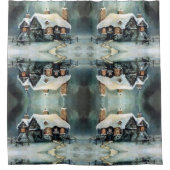 Vrolijk kerstfeest Y'All Marvelous Winter Night Douchegordijn (Voorkant)