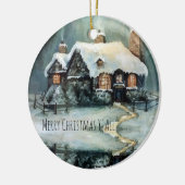 Vrolijk kerstfeest Y'All Marvelous Winter Night Keramisch Ornament (Links)