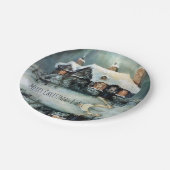 Vrolijk kerstfeest Y'All Marvelous Winter Night Papieren Bordje (Gekanteld)