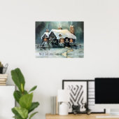 Vrolijk kerstfeest Y'All Marvelous Winter Night Poster (Thuiskantoor)