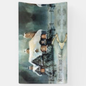 Vrolijk kerstfeest Y'All Marvelous Winter Night Spandoek (Verticaal)