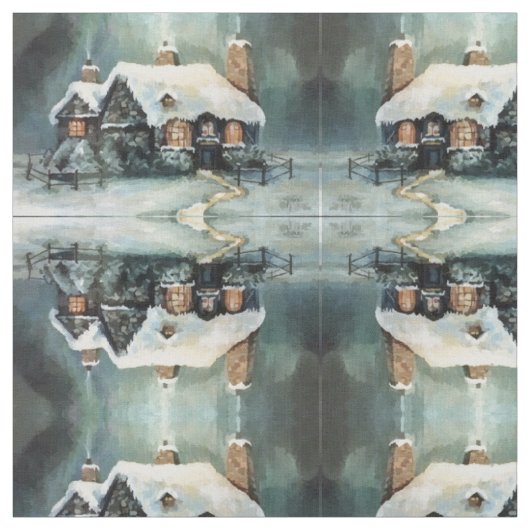 Vrolijk kerstfeest Y'All Marvelous Winter Night Stof (Swatch)