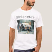 Vrolijk kerstfeest Y'All Marvelous Winter Night T-shirt (Voorkant)