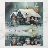 Vrolijk kerstfeest Y'All Marvelous Winter Night Wijn Etiket (Enkel label)