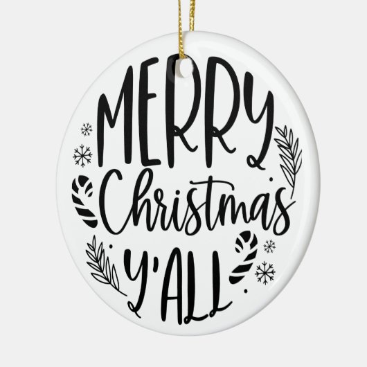 Vrolijk Kerstfeest Y'all Modern Keramisch Ornament (Links)