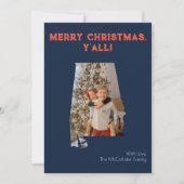 Vrolijk kerstfeest Y'all Navy Alabama State Foto Feestdagenkaart (Voorkant)