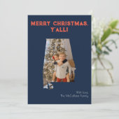 Vrolijk kerstfeest Y'all Navy Alabama State Foto Feestdagenkaart (Staand voorkant)