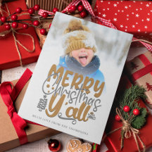 Vrolijk kerstfeest Y'All Photo Artsy Typography