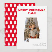 Vrolijk kerstfeest Y'all Red Alabama State Foto Feestdagenkaart (Voorkant / Achterkant)
