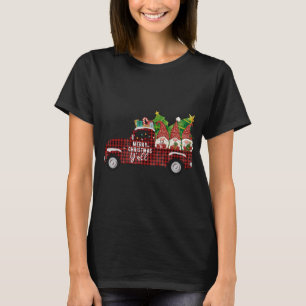 Vrolijk Kerstfeest Y'all Retro Gnomen Rode Vrachtw T-shirt