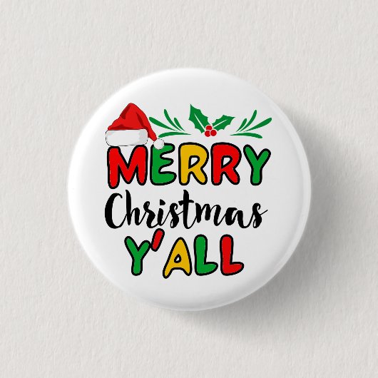 Vrolijk kerstfeest Y'all Ronde Button 3,2 Cm (Voorkant)